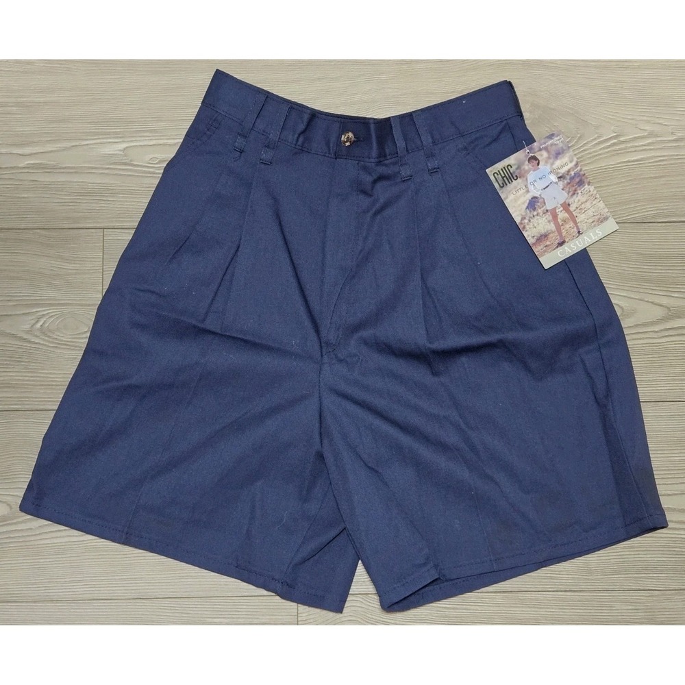 New Chic Khakis Shorts Womens Size 12 Average Navy Blue NWT Vintage Made In USA